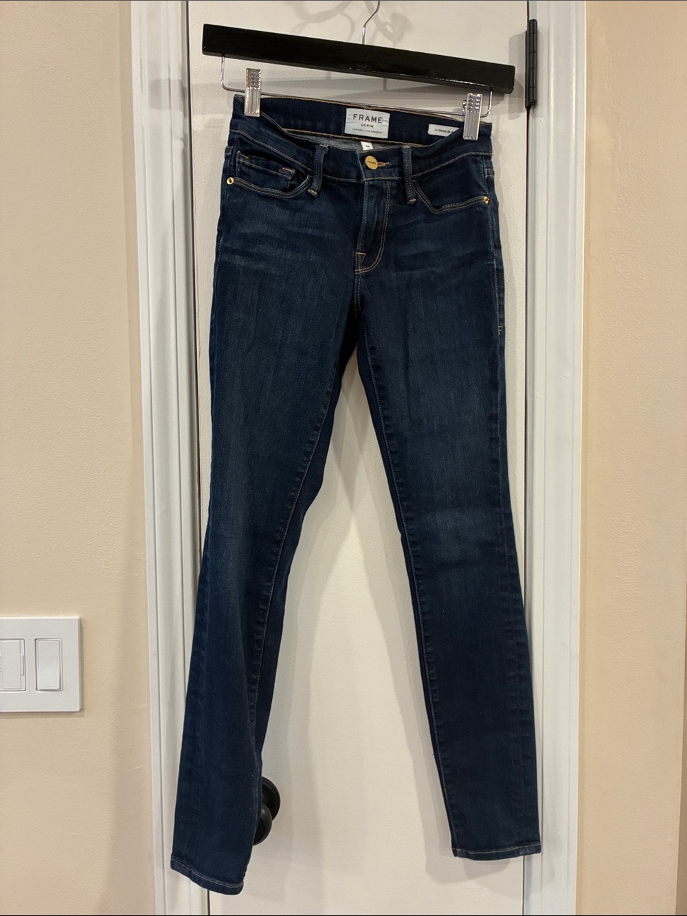 FRAME Le Skinny de Jeanne Skinny Jeans Blue Waist 24 Like New